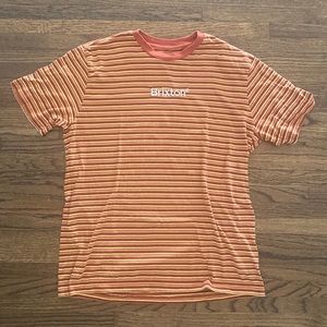 Brixton red yellow dark red striped t shirt